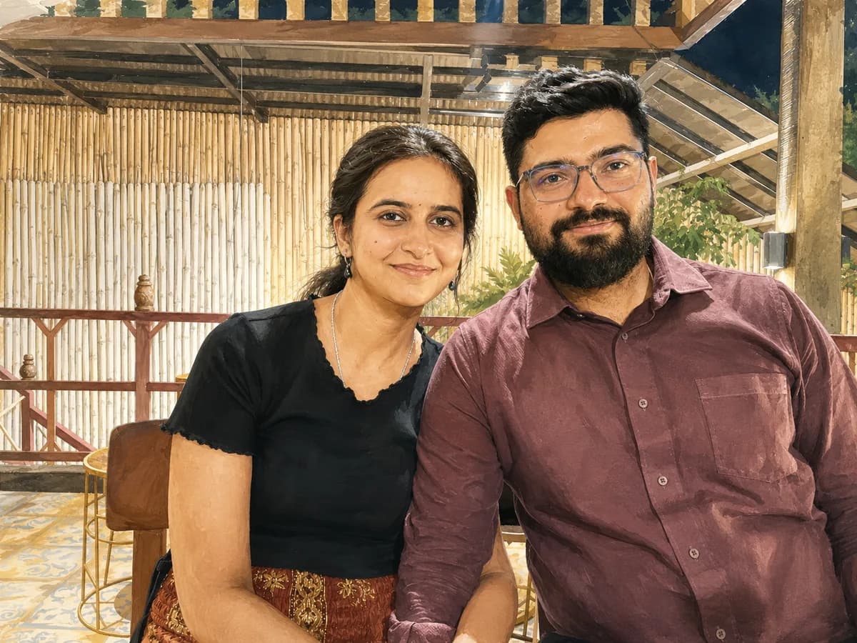 Yogesh and Akanksha sharing a candid moment