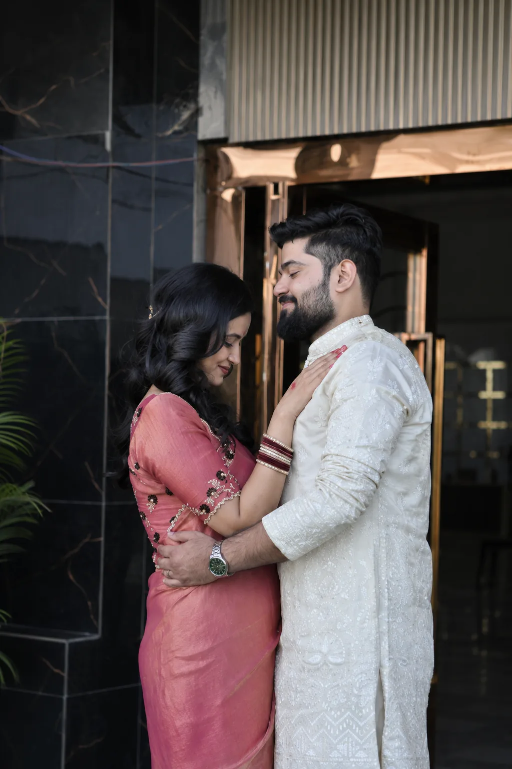 Yogesh and Akanksha in an elegant portrait